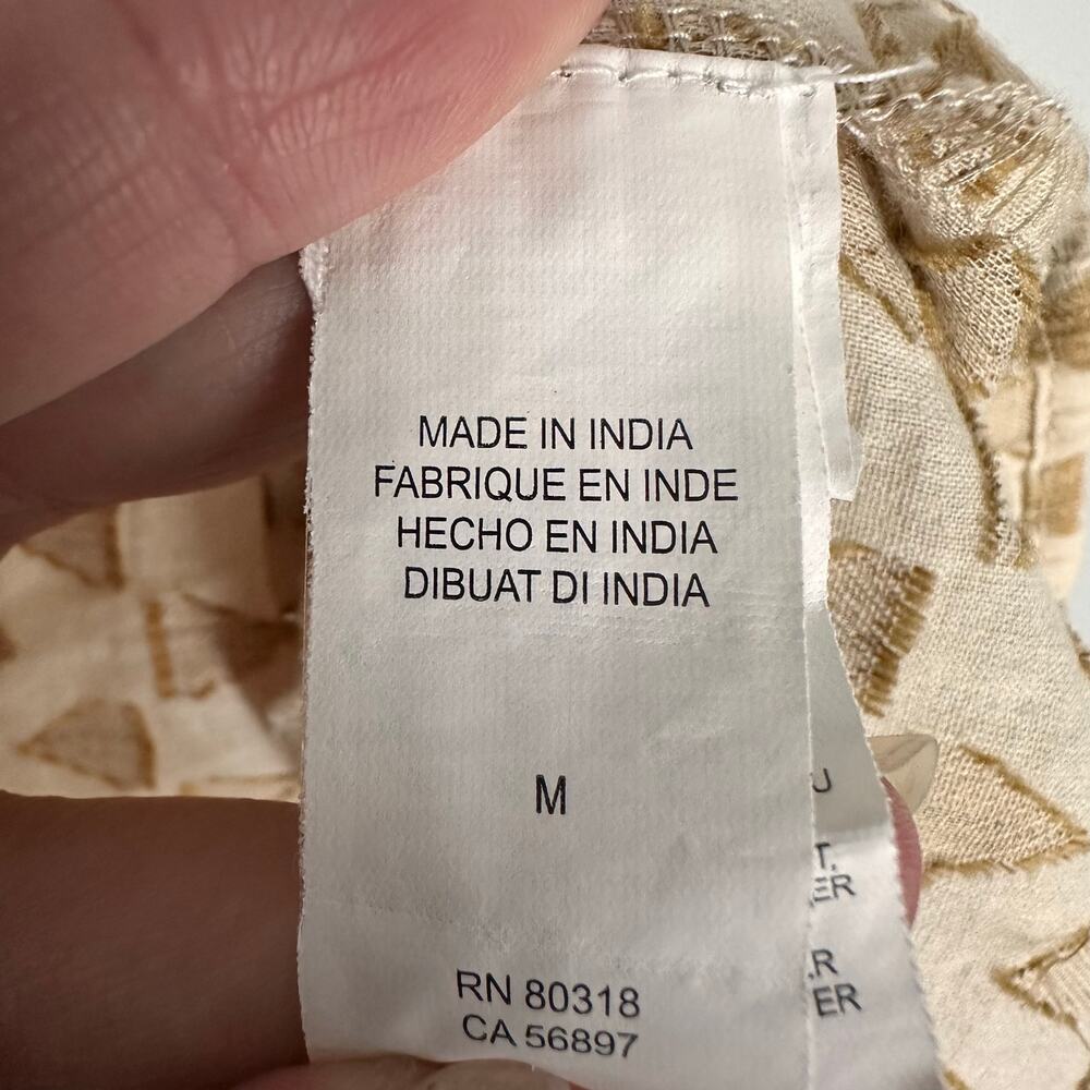 Lucky Brand Sexy Boho Floral Mix Peplum Tank Blouse Sz M - Picture 8 of 10